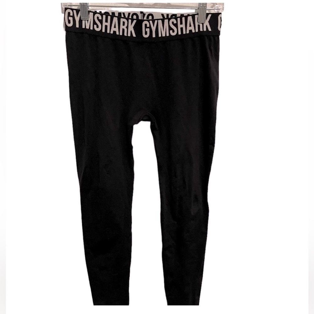 Gymshark Capri Leggings - Black with White Logo Band, Size Small** - Picture 5 of 8